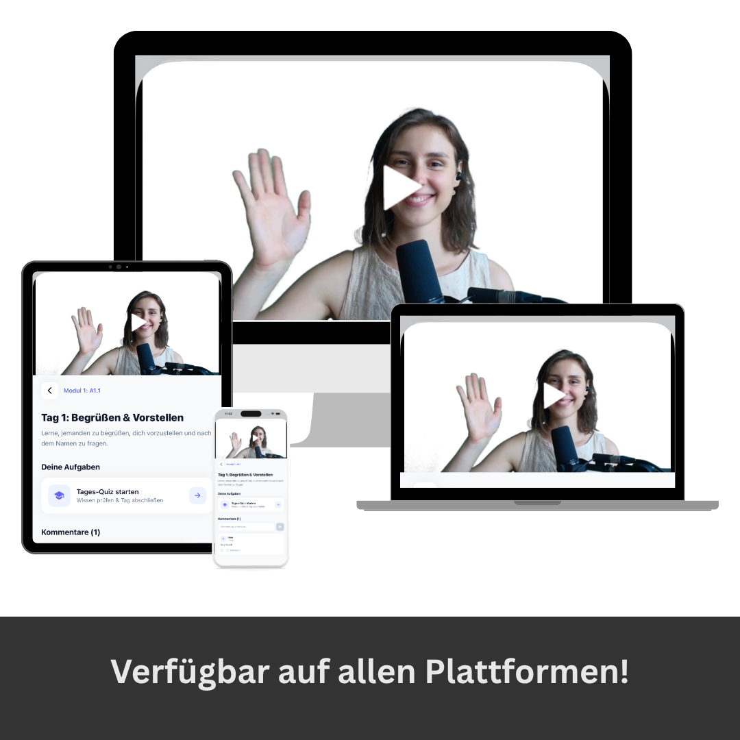 The V-IZ course runs on laptop, tablet and phone: Marlene teaches on every device.